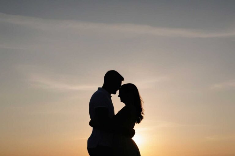 Romantic couple silhouette at sunset illustrating Christian Love Making Tips for faith-centered marriage intimacy.